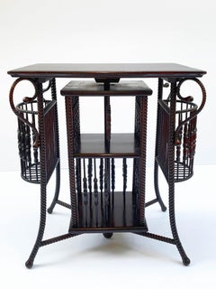 Early 20th Century Twisted Wood Austrian Revolving Bookcase or Reading Table