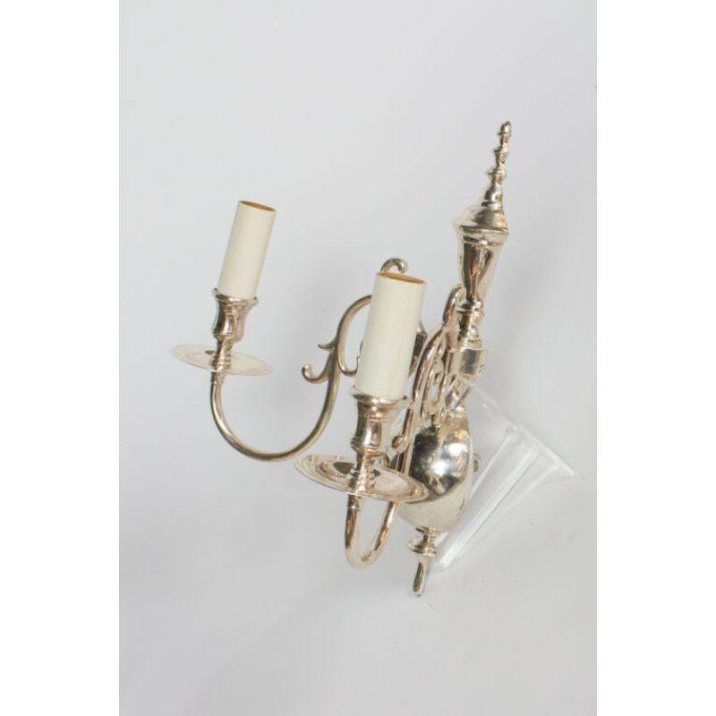 Early 20th Century Two Arm Silverplate Sconce In Good Condition For Sale In Canton, MA