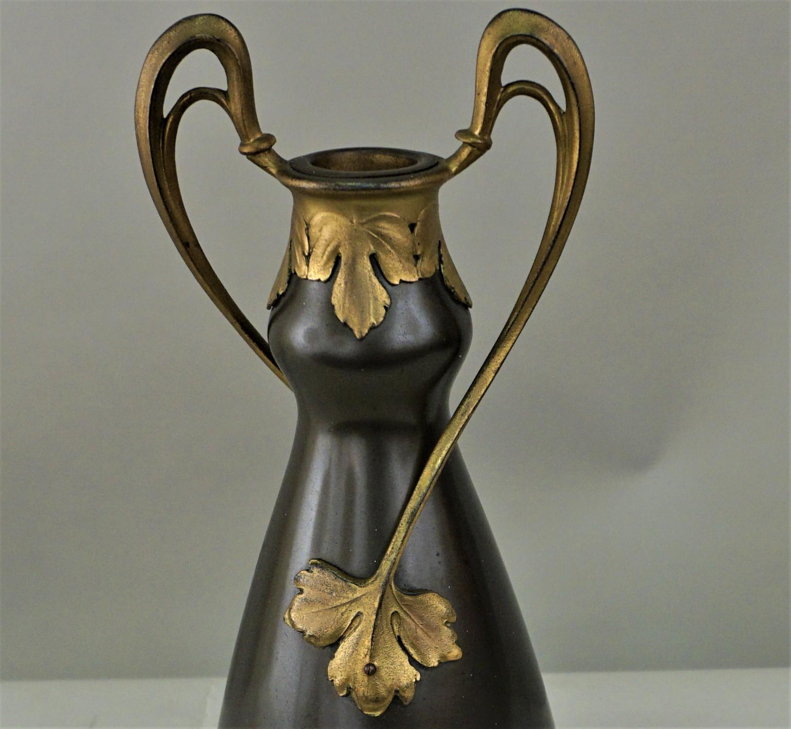 European Early 20th Century Two Color Art Nouveau Vase For Sale