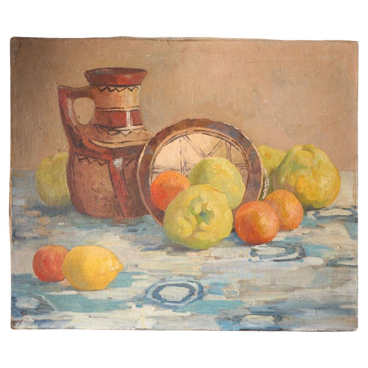 Antique Painting, Still Life With Vegetables, Oil Painting On Canvas ...