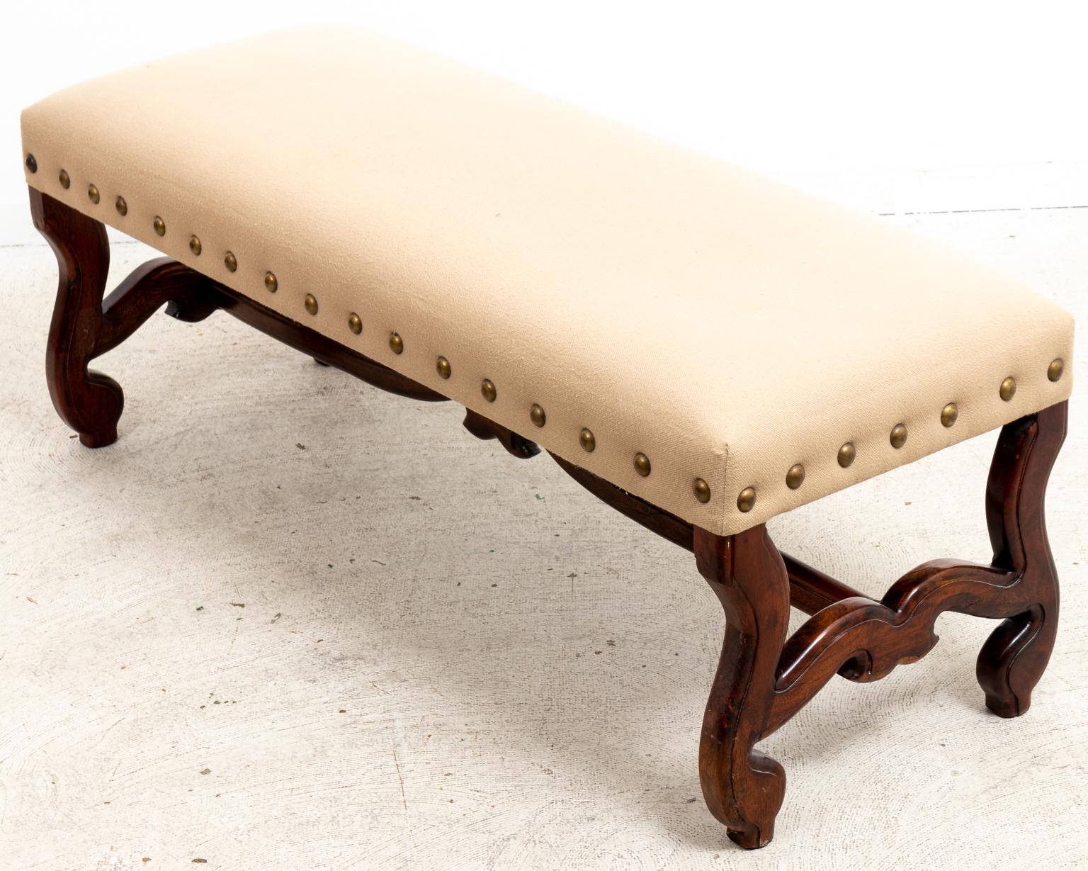 Early 20th Century Upholstered Continental Style Bench 1