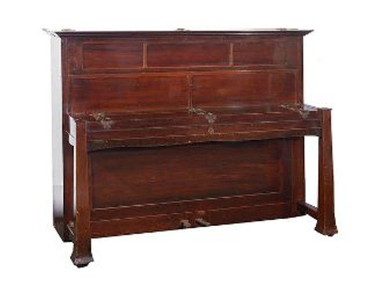 Mahogany Early 20th Century Upright Piano Manufactured by C. Bechstein For Sale