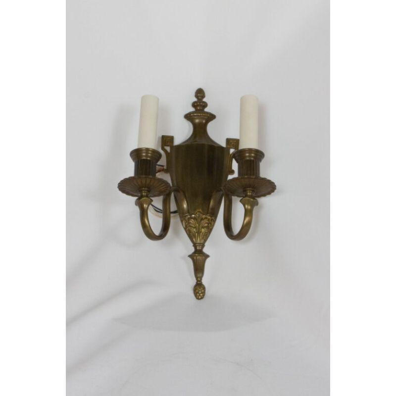 Early 20th Century Urn Form Sconces with Porcelain Candlecovers, a Pair For Sale 1