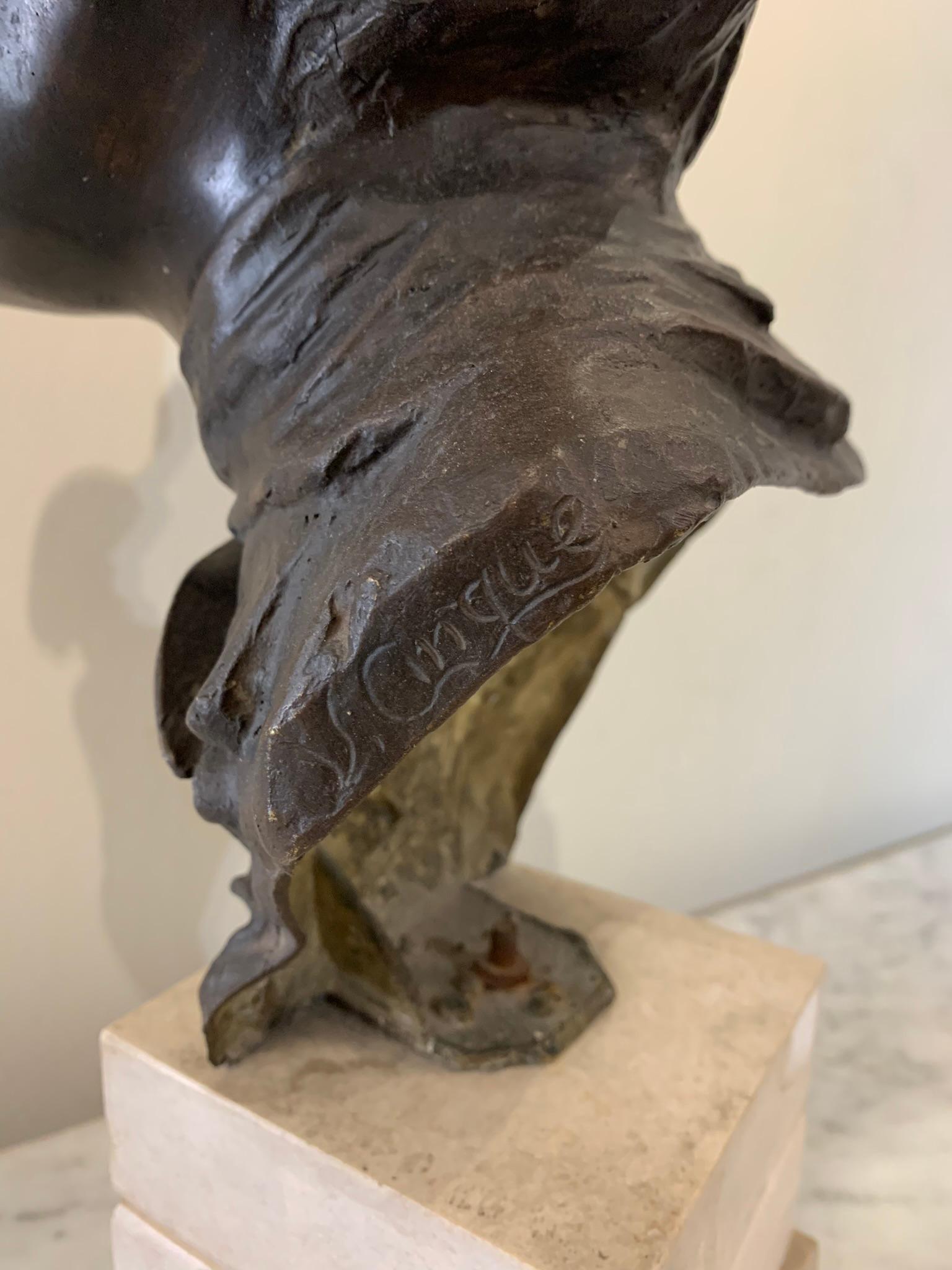 Early 20th Century, V. Cinque Bronze Sculpture 'Scugnizzo' For Sale 7