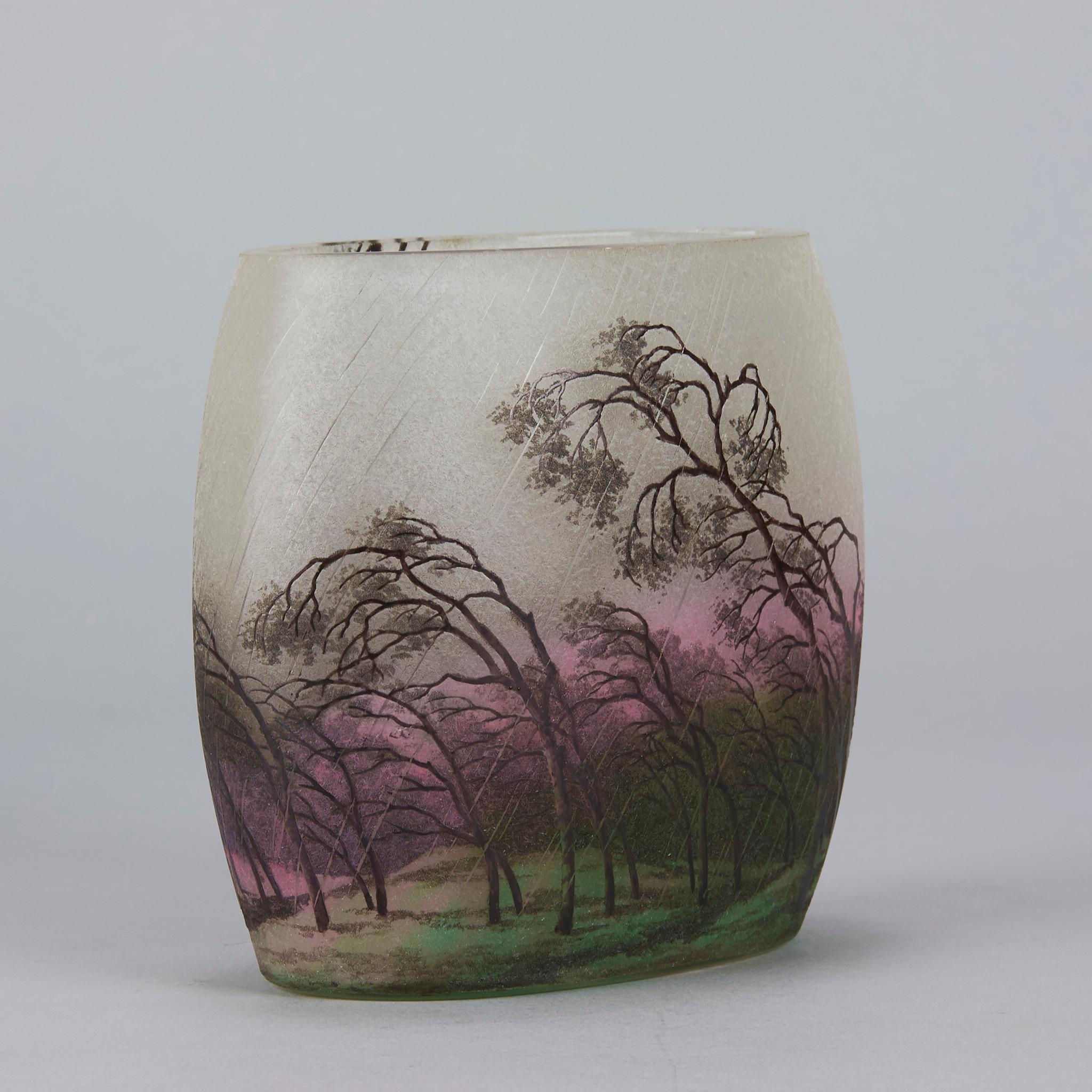 Glass Early 20th Century Vase Entitled 