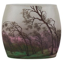 Early 20th Century Vase Entitled "Paysage Pluie" Vase by Daum Frères, circa 1900