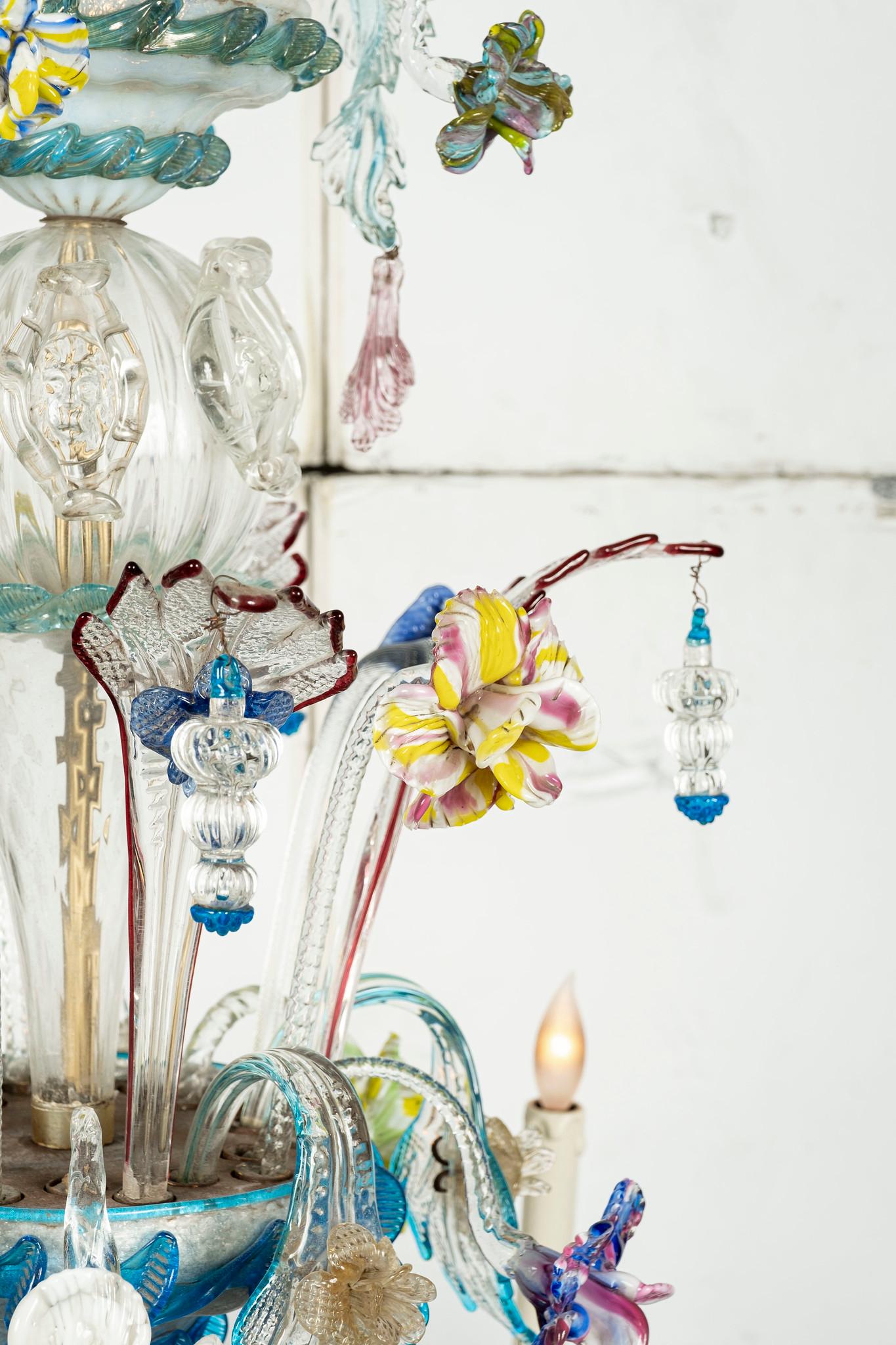 Blown Glass Early 20th Century Venetian Chandelier For Sale