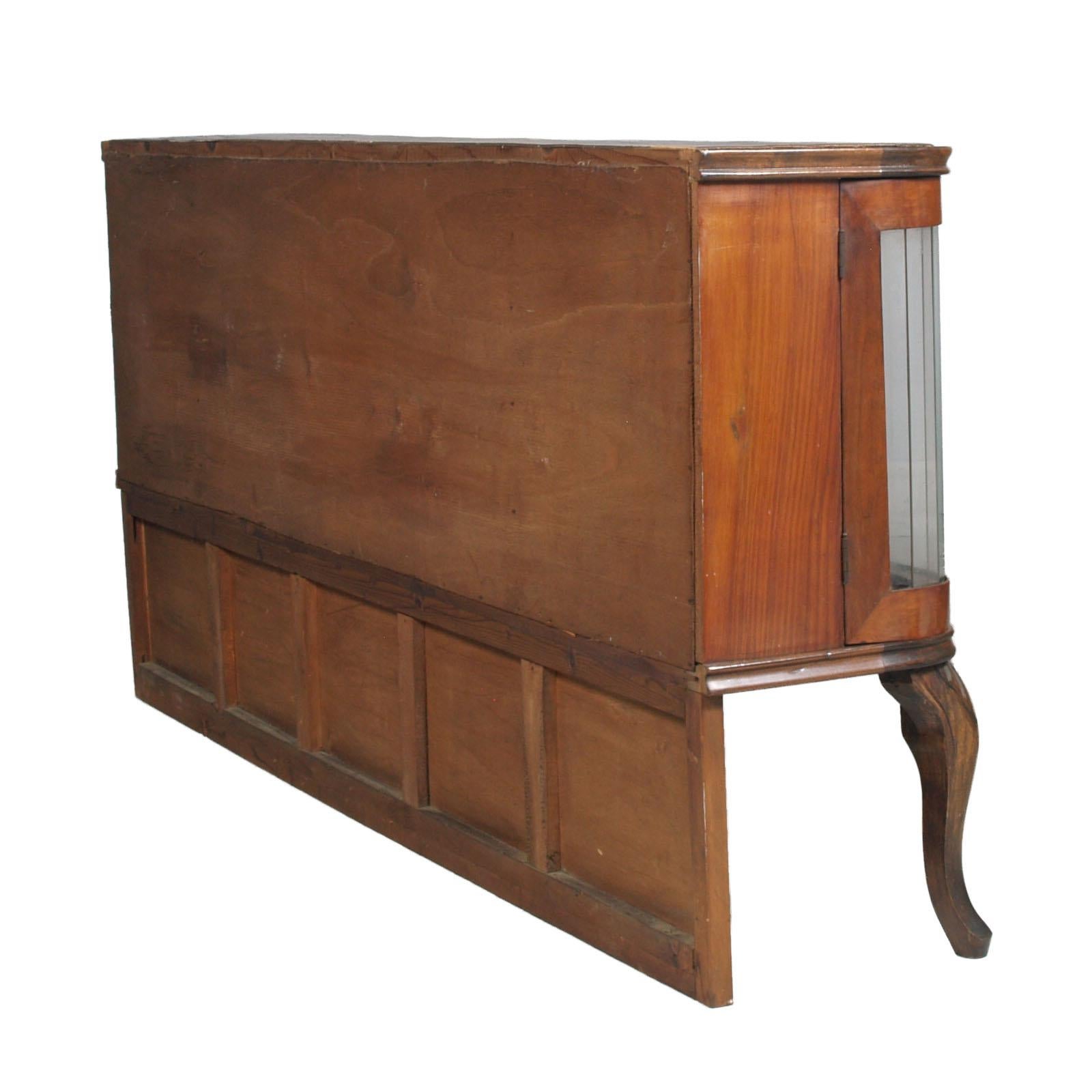 Venetian Baroque Sideboard, Display cabinet, hand-carved Walnut Veneer Walnut For Sale 7
