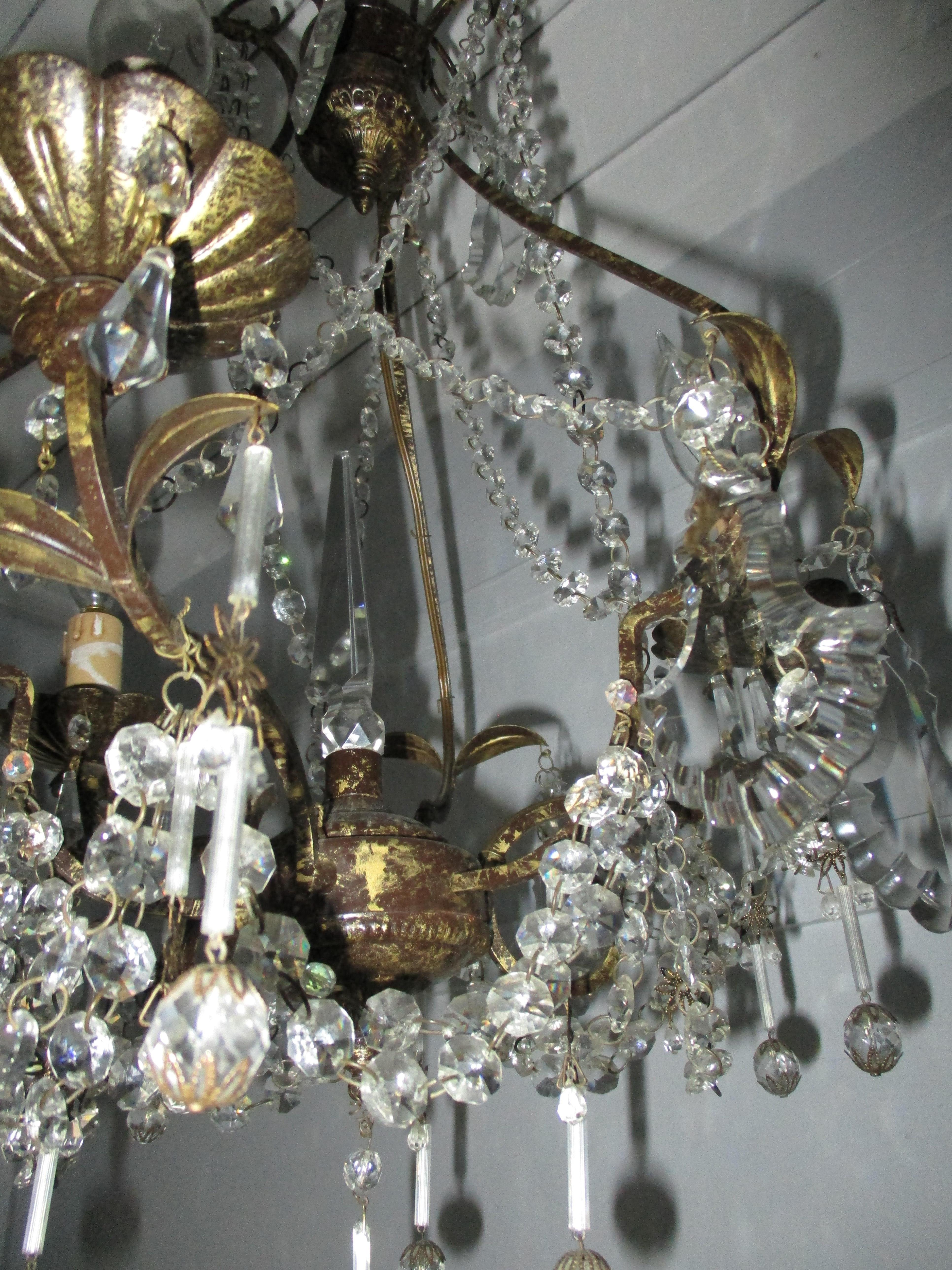 Early 20th Century Venetian Crystal Chandelier In Good Condition For Sale In Oregon, OR