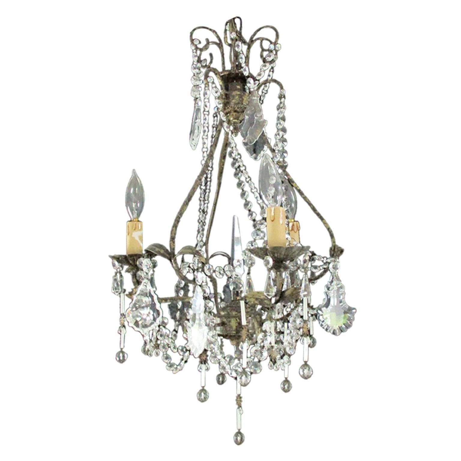 Early 20th Century Venetian Crystal Chandelier For Sale