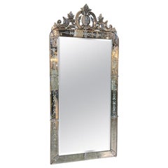Early 20th Century Venetian Etched Glass Mirror