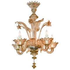 Antique Early 20th Century Venetian Glass Chandelier