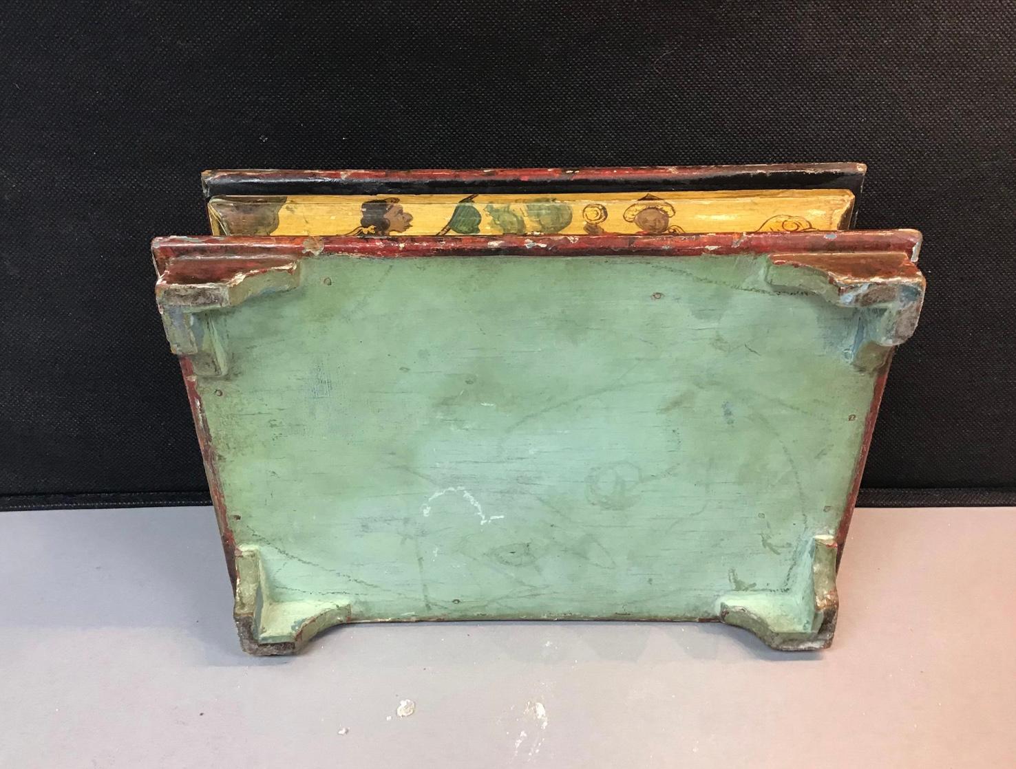 Wood Early 20th Century Venetian Painted Valuables Box For Sale