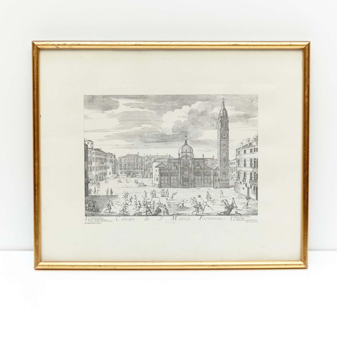 Stampa veneziana in bianco e nero dei primi del Novecento di Carlo Zucchi e Giuseppe Valeriani.