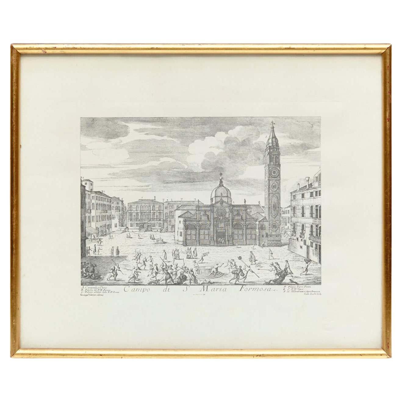 Stampa veneziana dei primi del Novecento in bianco e nero in vendita