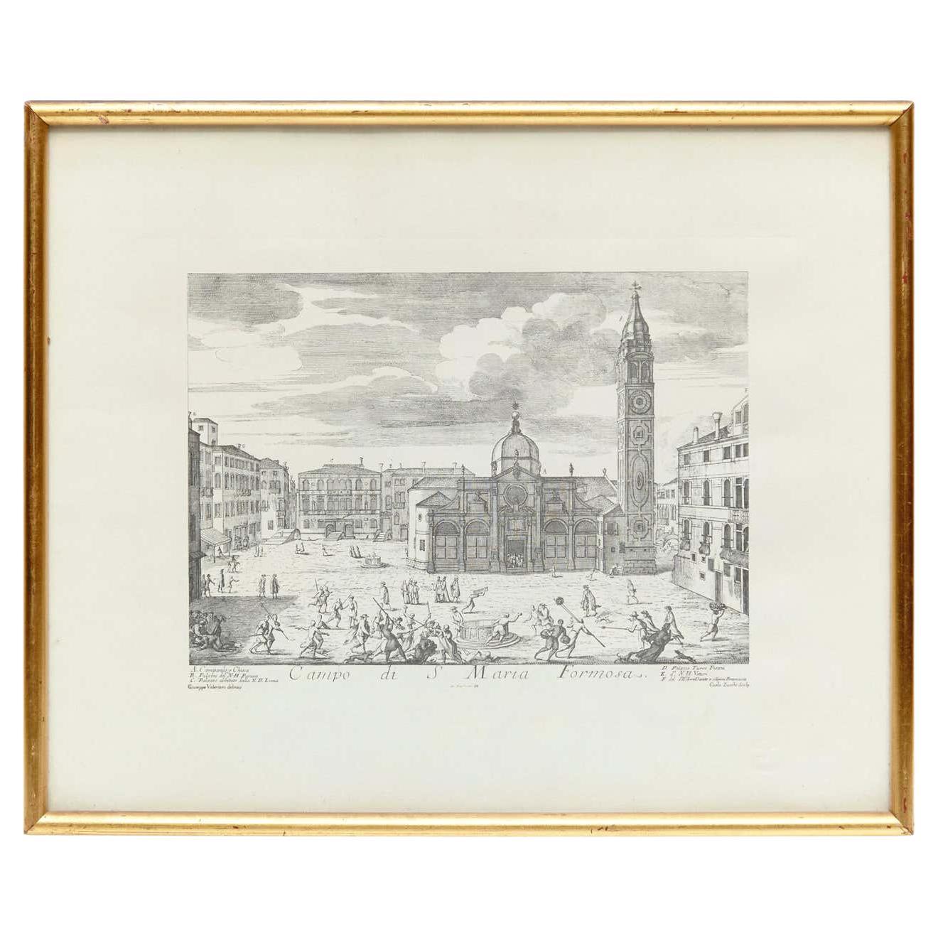 Early 20th Century Venice Print in Black and White For Sale