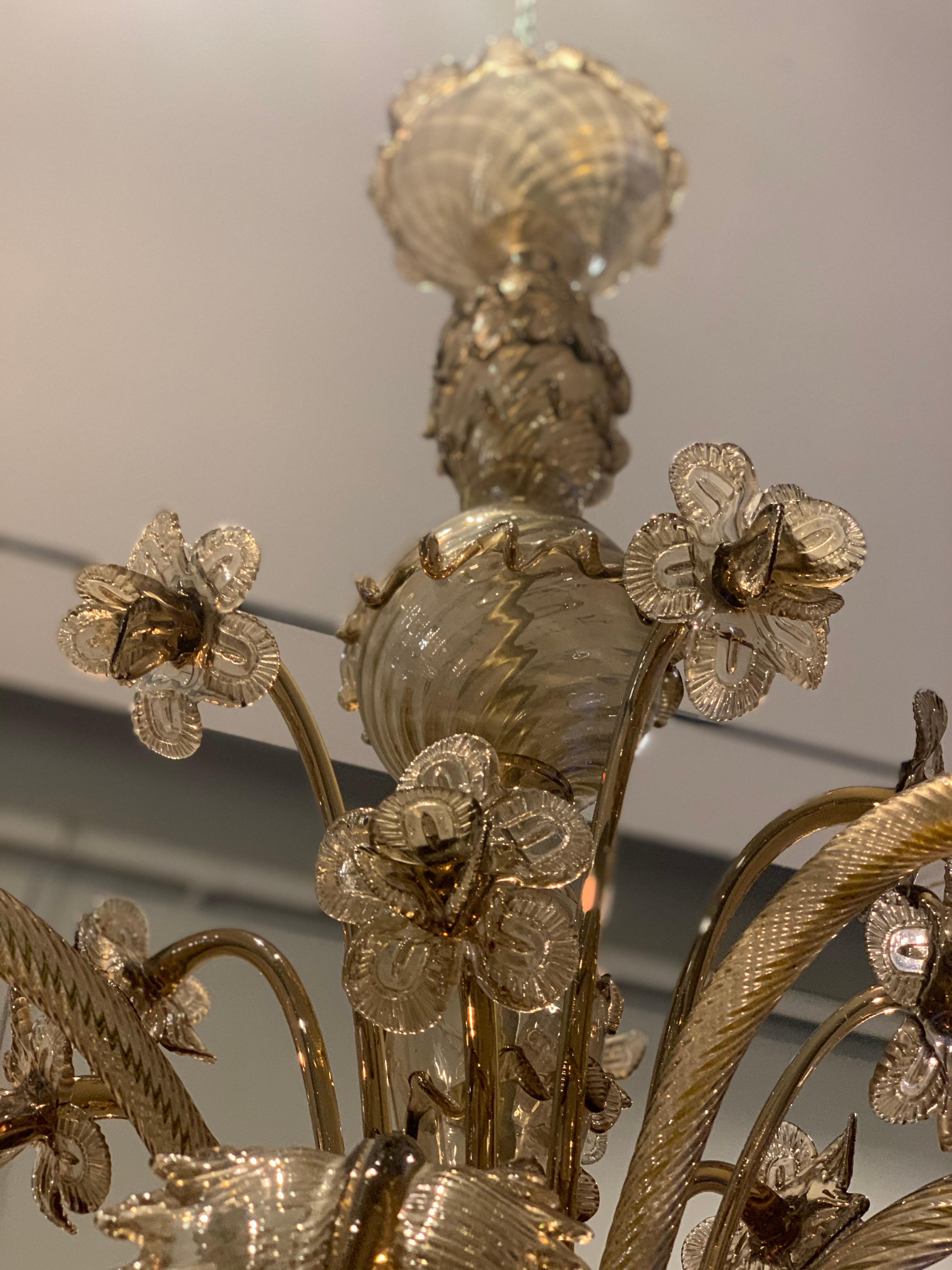 Early 20th Century, Venini Murano Glass Chandelier For Sale 2
