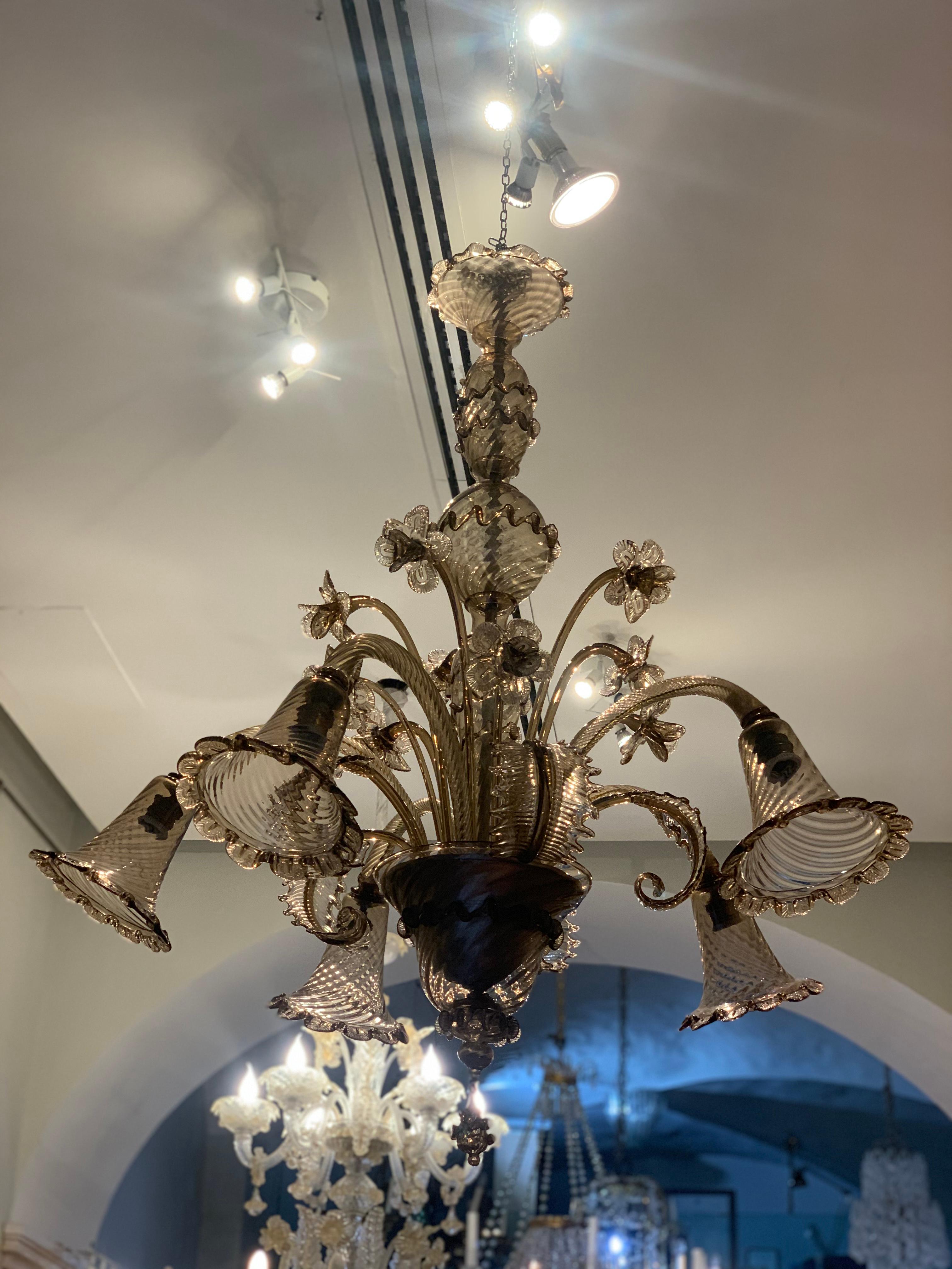 Early 20th Century, Venini Murano Glass Chandelier For Sale 5