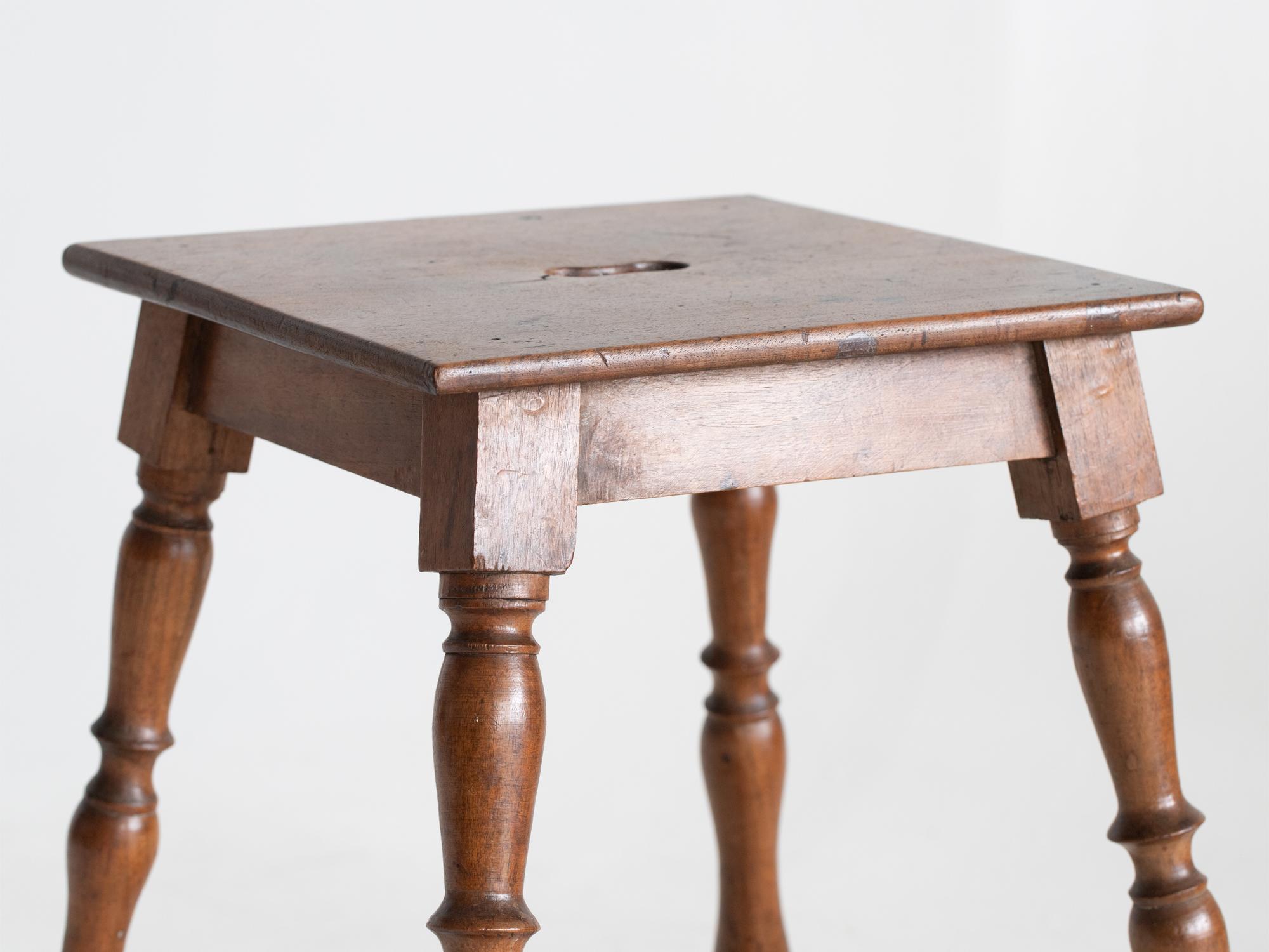 Early 20th Century Vernacular French Walnut Stool In Good Condition For Sale In Wembley, GB