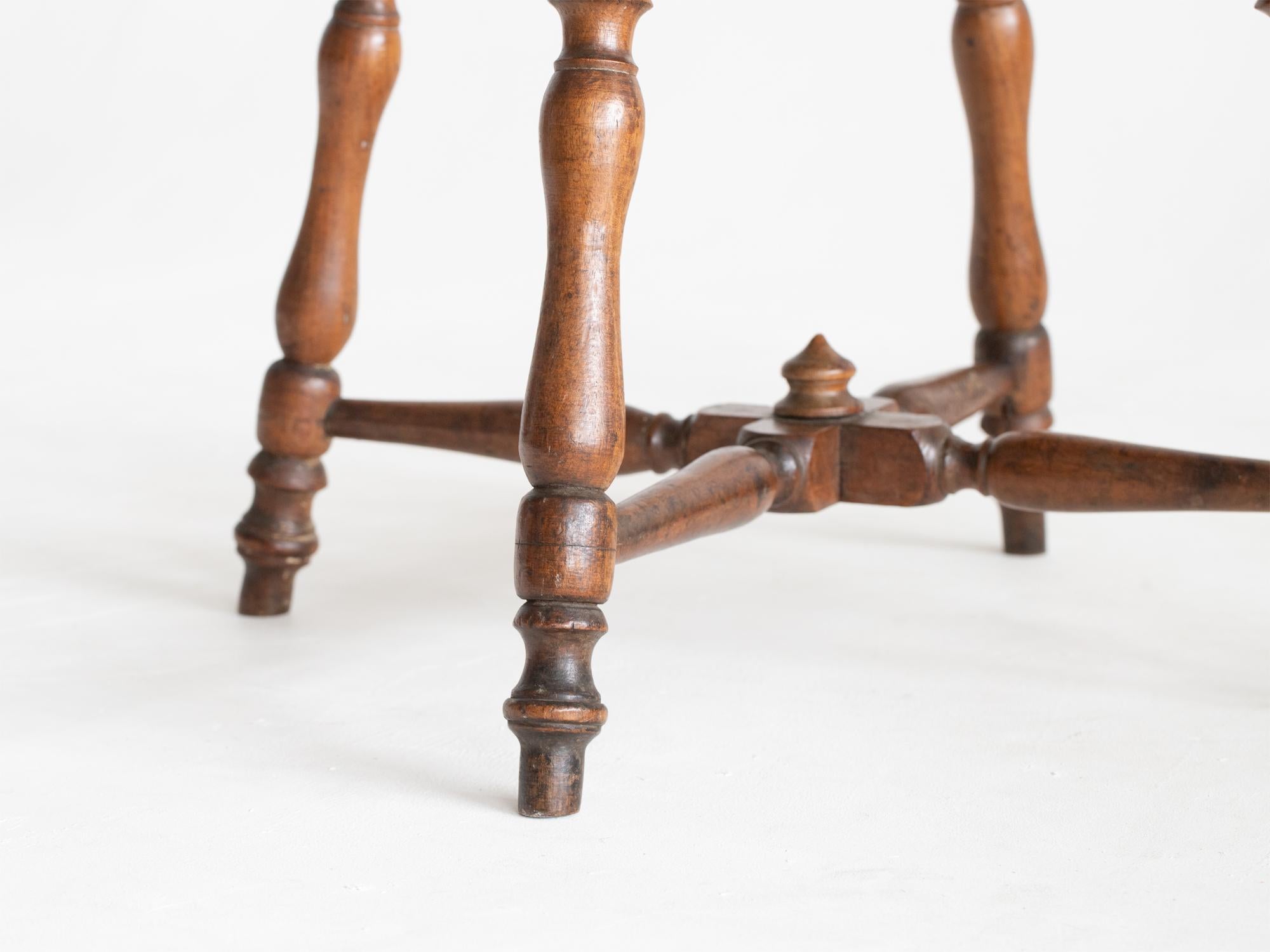 Early 20th Century Vernacular French Walnut Stool For Sale 3