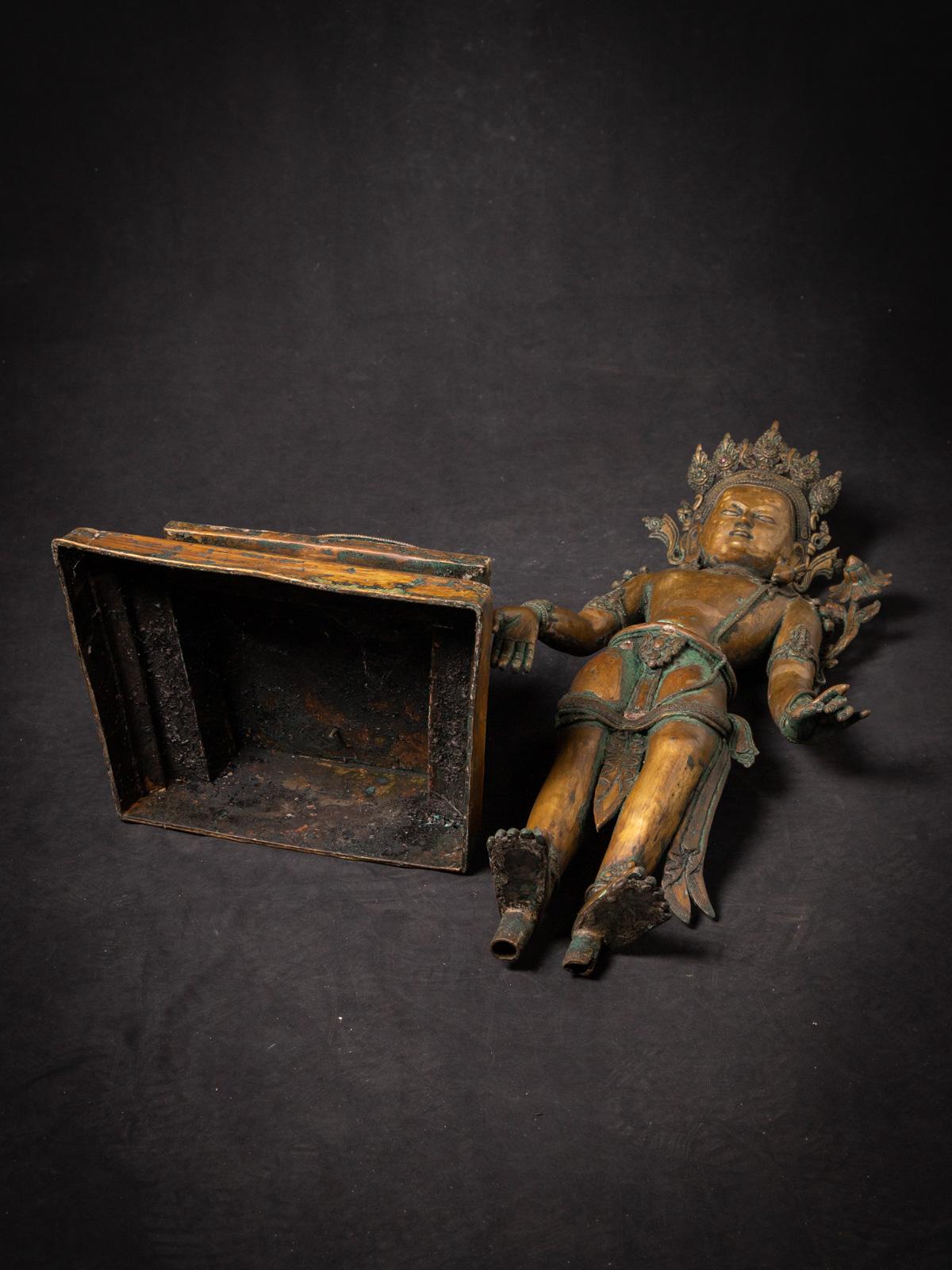 Immerse yourself in the timeless allure of this old bronze Nepali Lokeshwor statue, a masterpiece crafted with meticulous precision. Made from high-quality bronze, it exudes a sense of majestic beauty and spiritual grace. Standing at an impressive