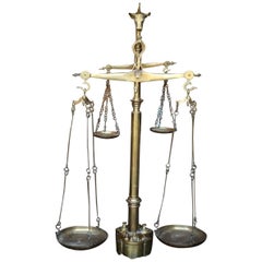 Early 20th Century Very Large Brass Butchers Scales