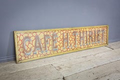 Early 20th Century Vibrant Yellow Original French Cafe Sign