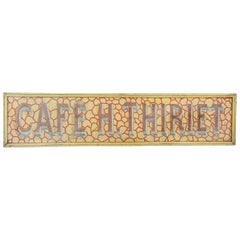 Early 20th Century Vibrant Yellow Original French Cafe Sign