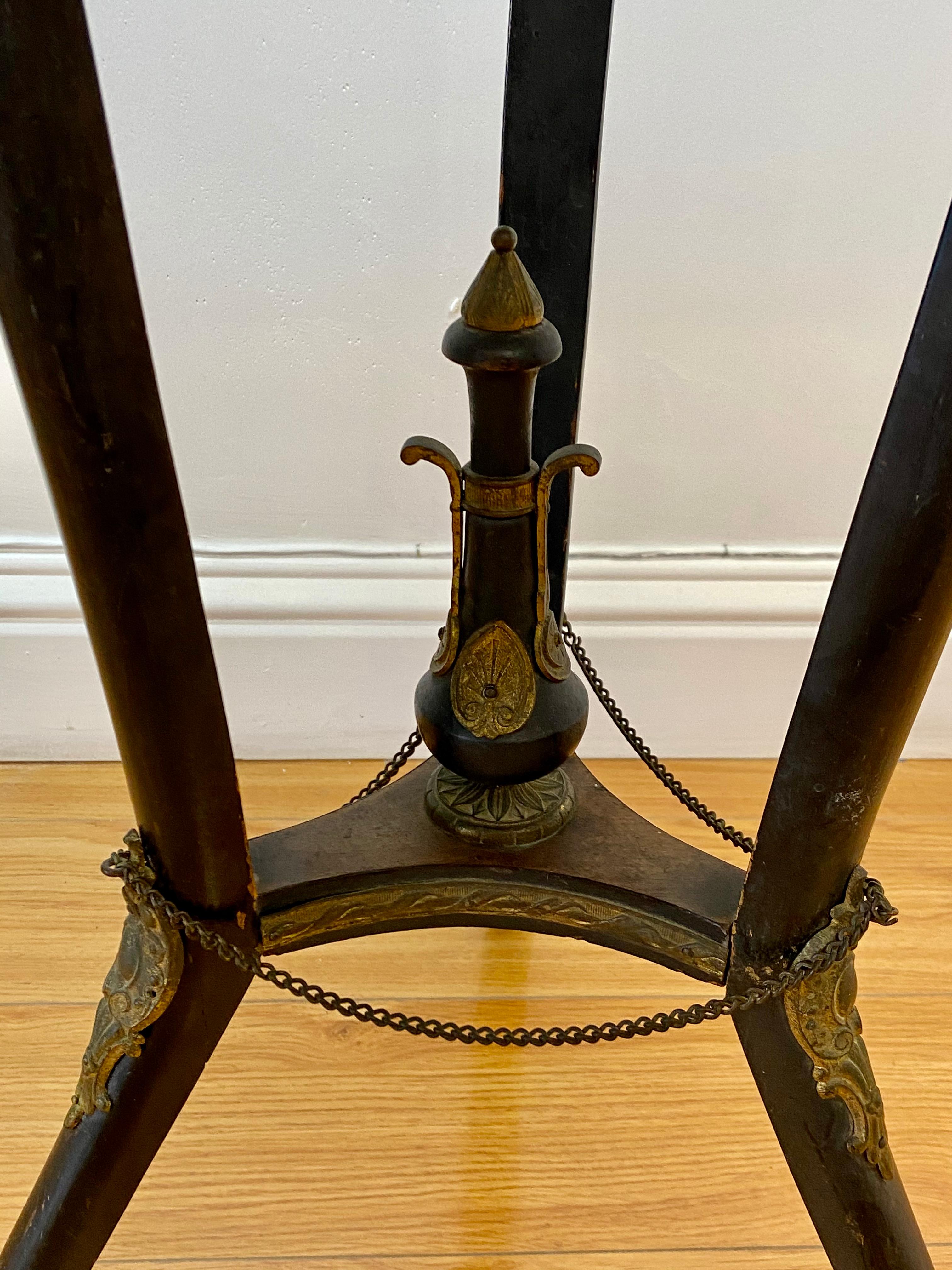 Brass Early 20th Century Victorian European Walnut Inlaid Tilt Top Table c.1900 For Sale