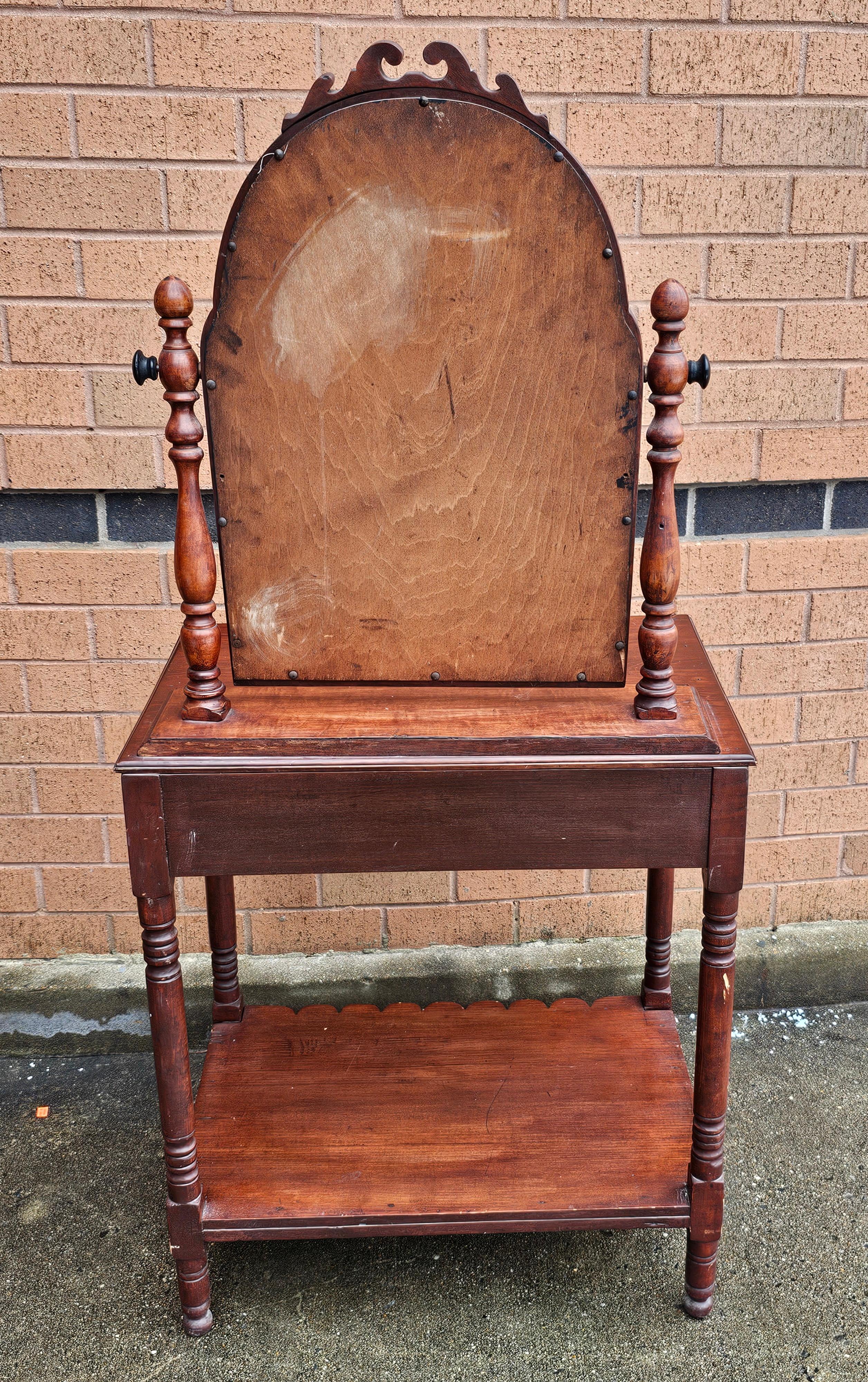 19th Century Early 20th Century Victorian Mahogany Mirrored Washstand  For Sale