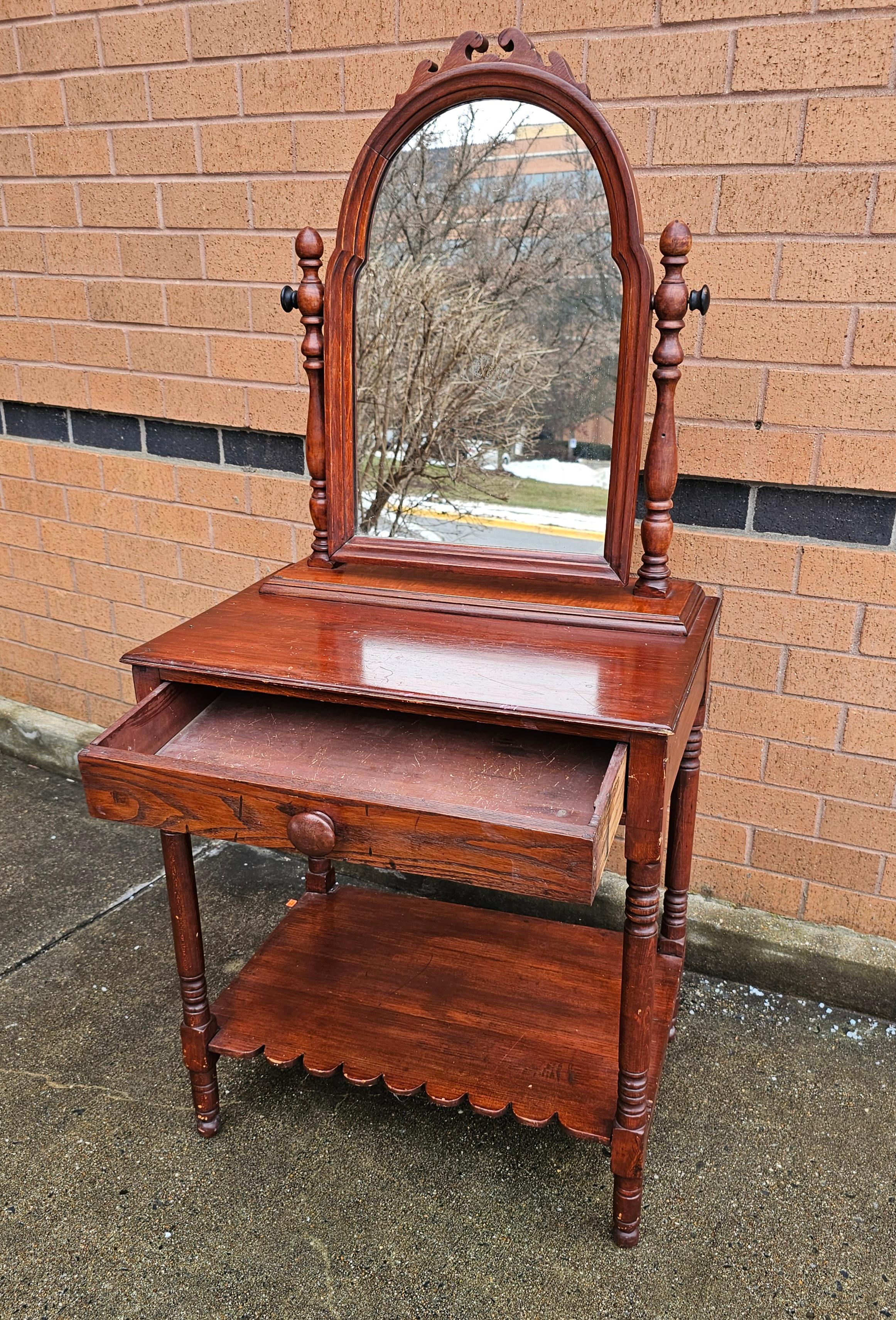 Early 20th Century Victorian Mahogany Mirrored Washstand  For Sale 1