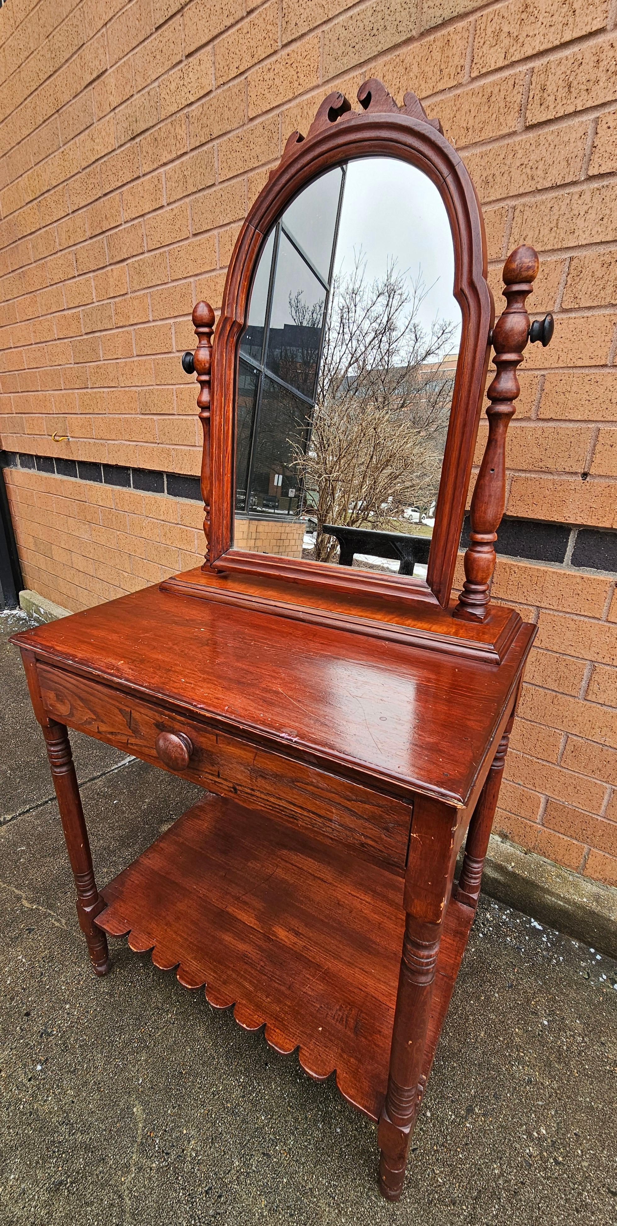 Early 20th Century Victorian Mahogany Mirrored Washstand  For Sale 3