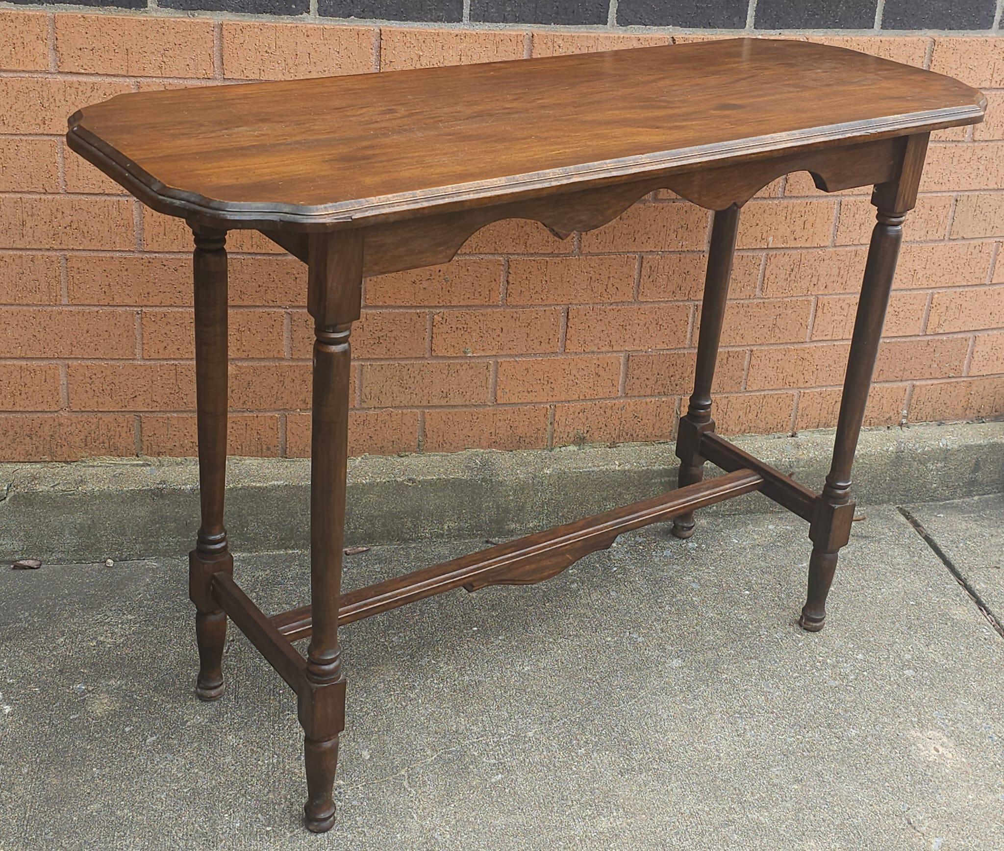 Other Early 20th Century Victorian Mahogany Trestle Console Table For Sale