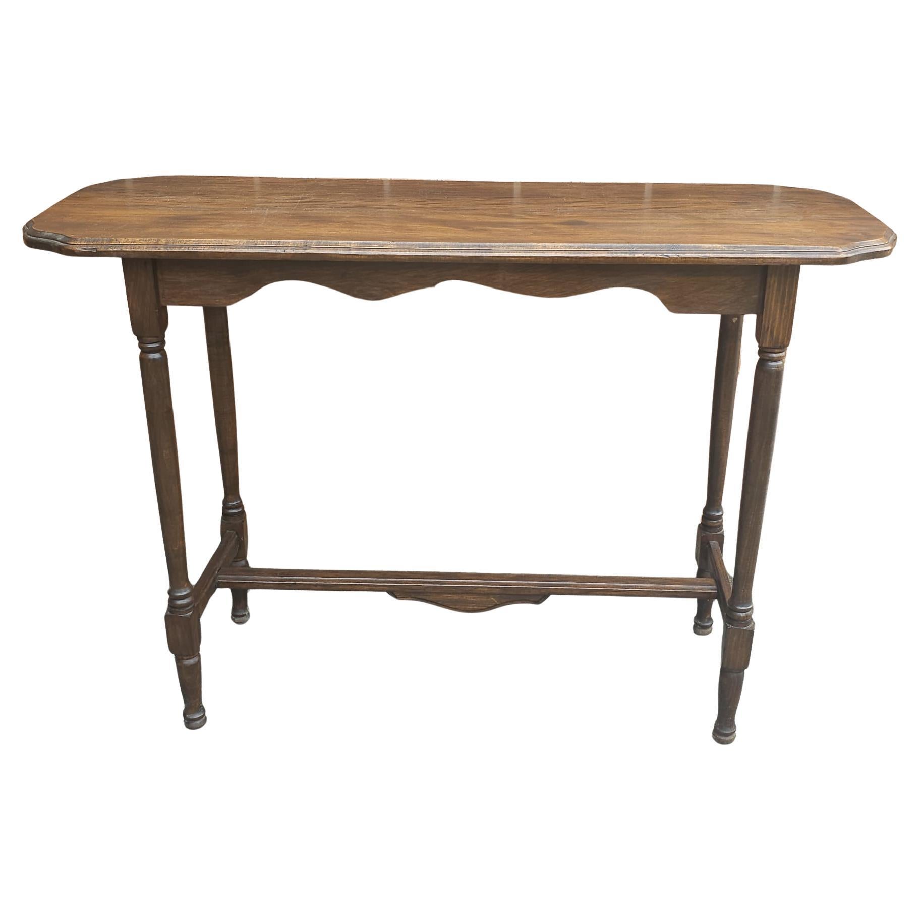 Table console à tréteaux en acajou de style victorien du début du 20e siècle