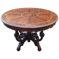 Early 20th Century Victorian Style Marquetry Table 