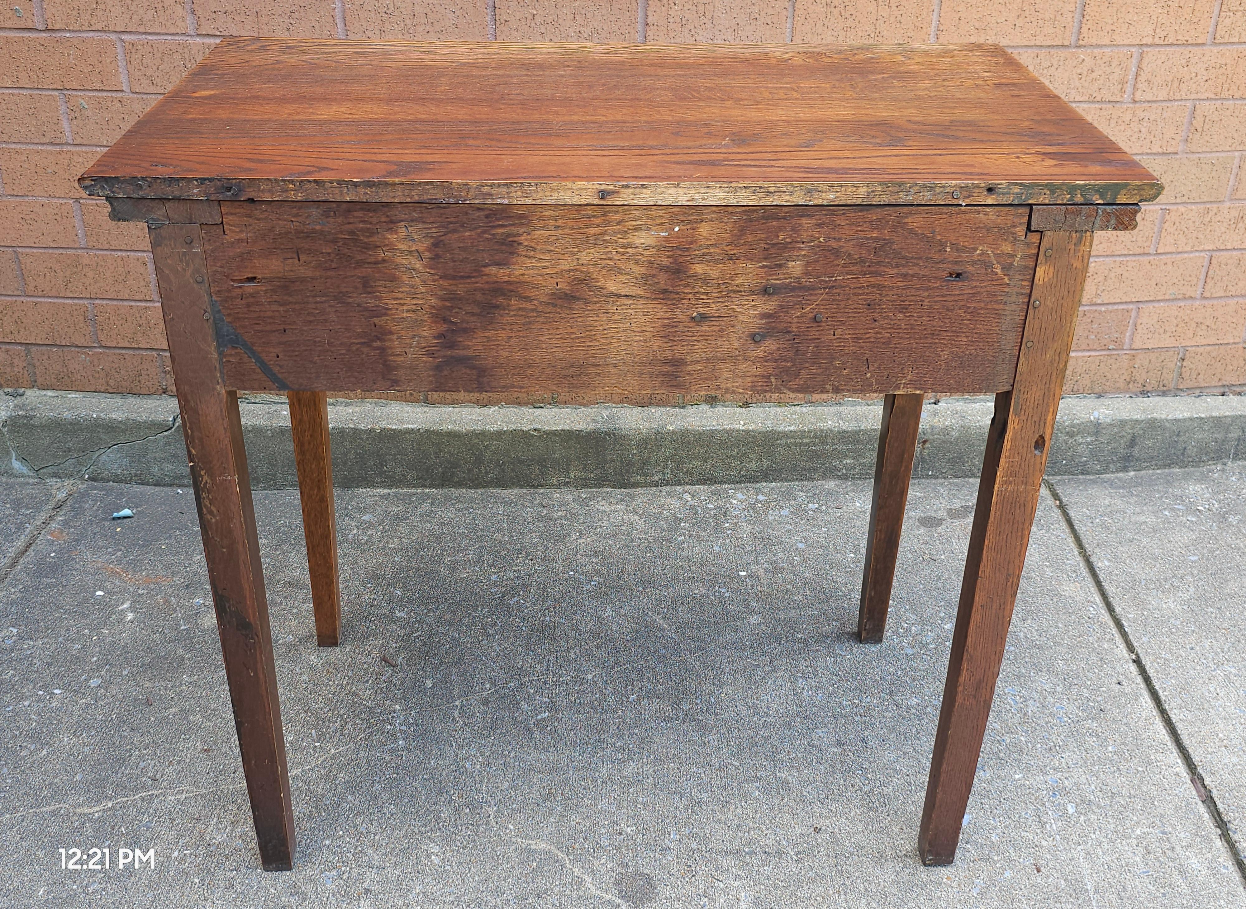 Early 20th Century Victorian Style Oak Dressing Table Console Table For Sale 2