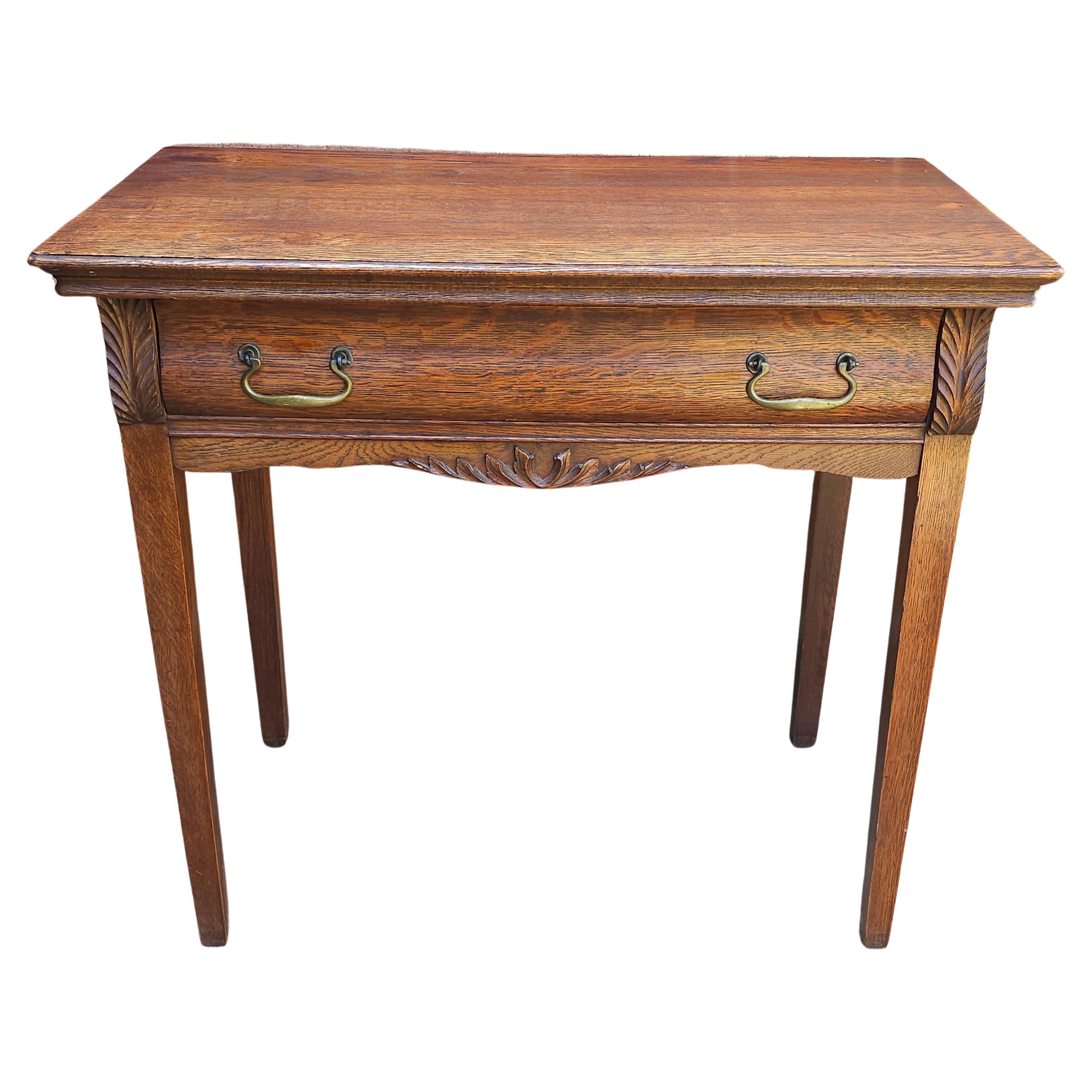 Early 20th Century Victorian Style Oak Dressing Table Console Table