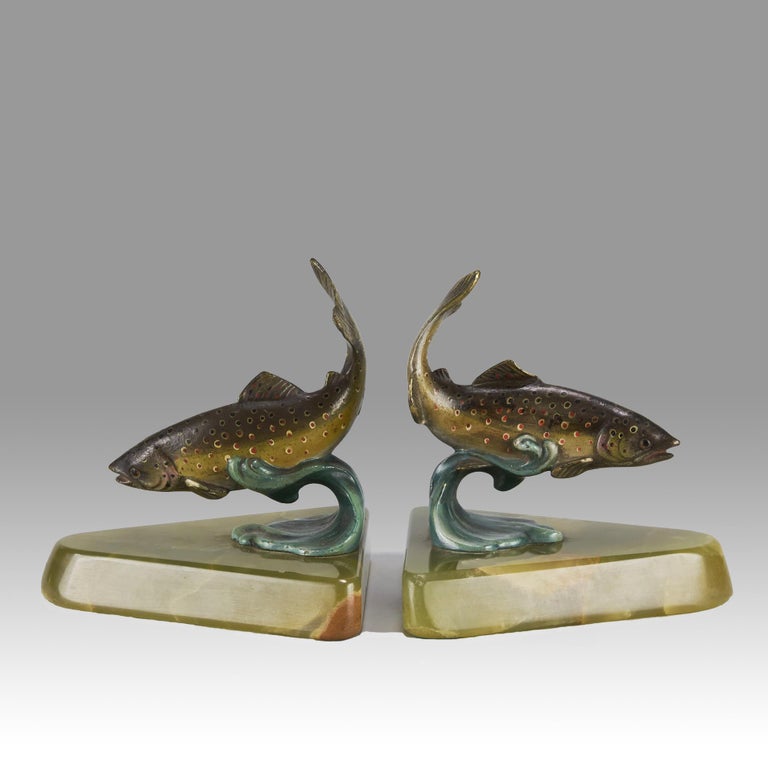 Early 20th Century Vienna Bronze Entitled Fish Bookends For Sale at  1stDibs
