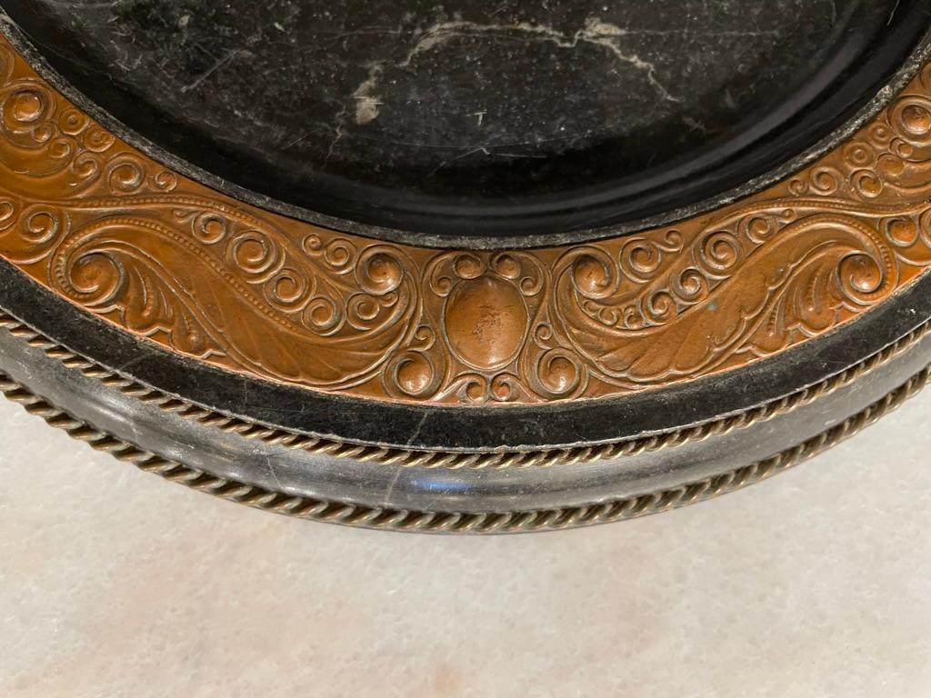 Early 20th Century Vienna Secessionist Marble, Copper and Brass Platter For Sale 7