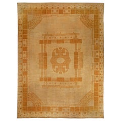 Art Deco Viennese Secessionist Handwoven Wool Rug