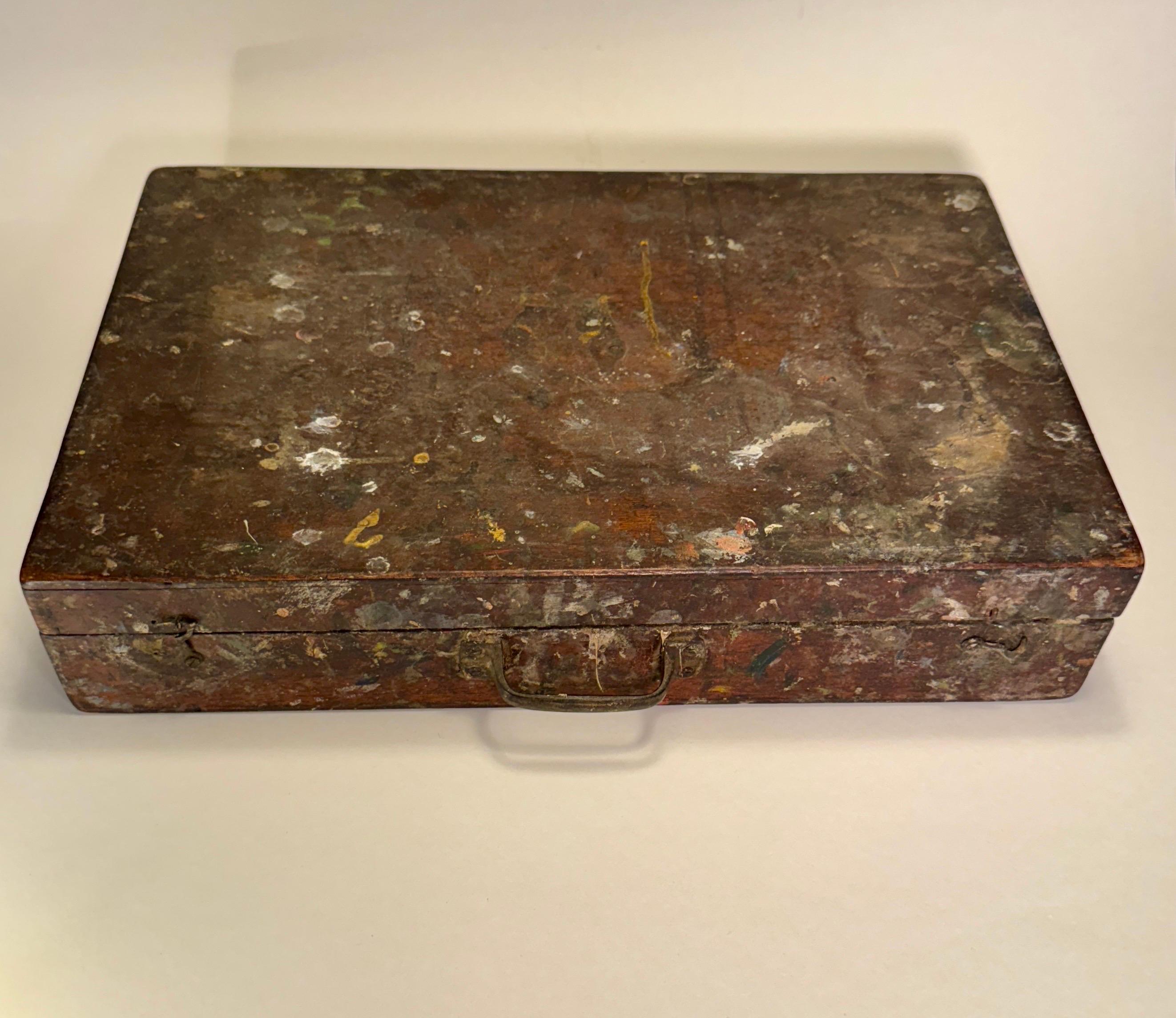 Early 20th Century Vintage Artists Paint Box and Pallet, Denmark For Sale 3