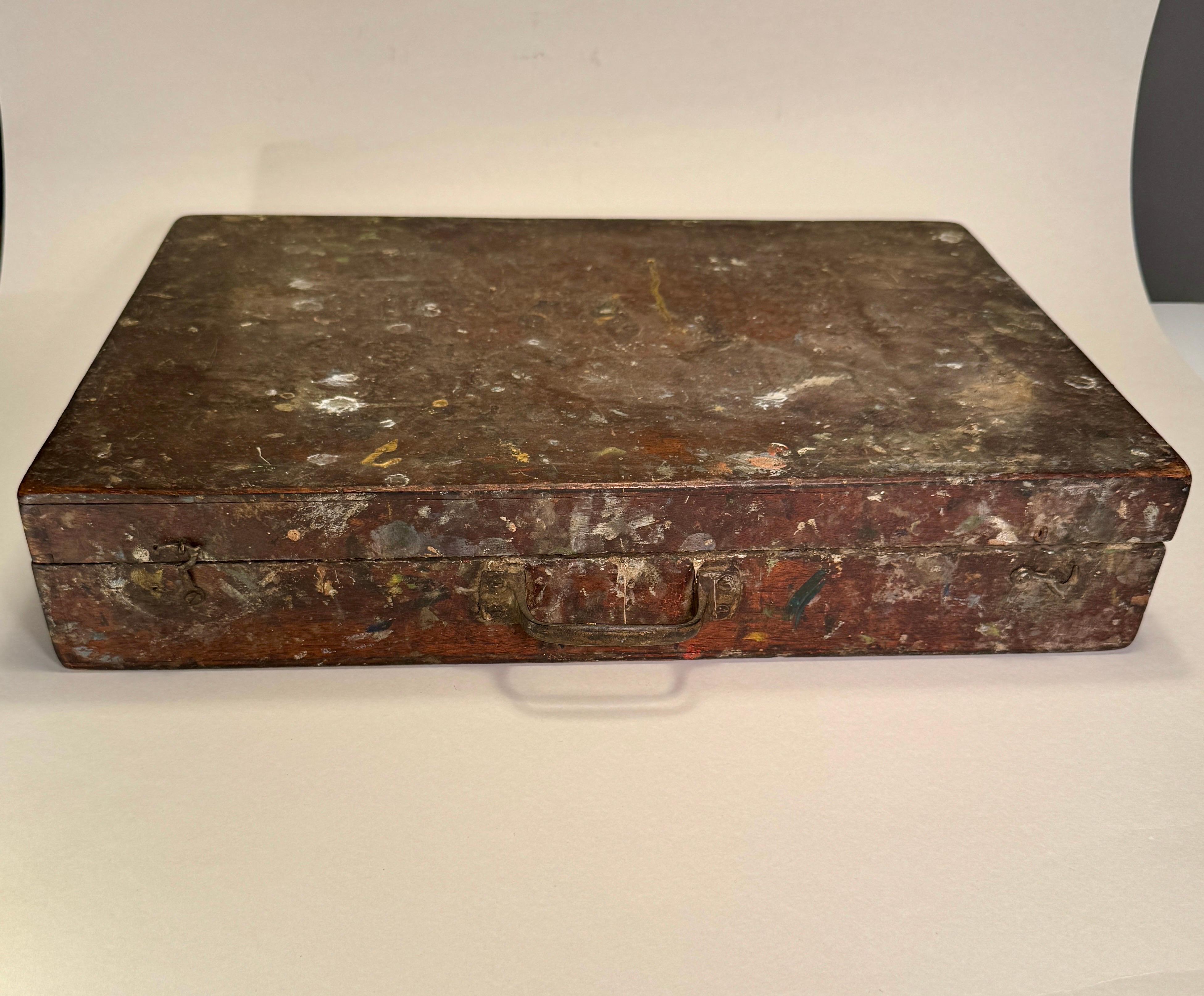 Early 20th Century Vintage Artists Paint Box and Pallet, Denmark For Sale 7