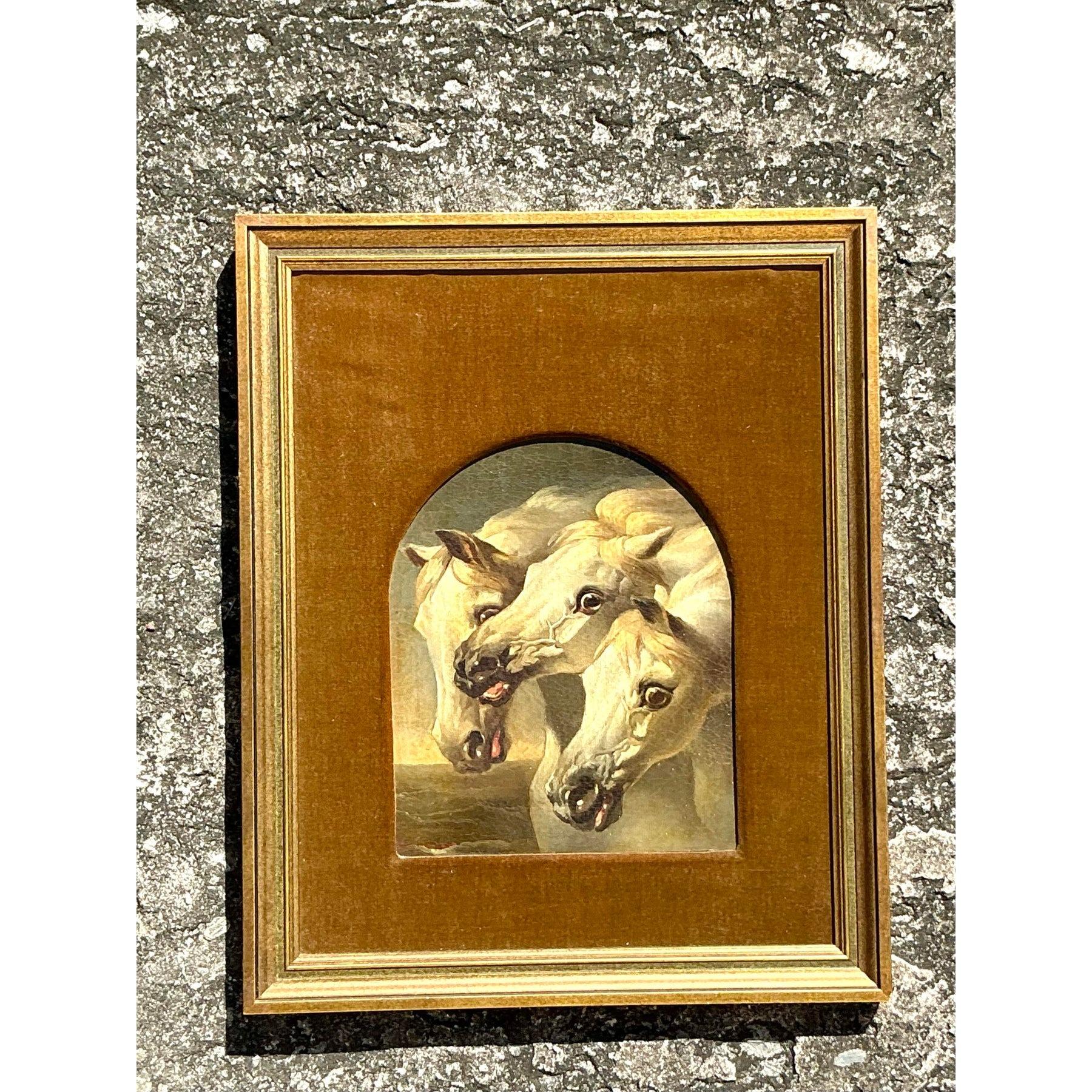 Early 20th Century Vintage Boho Arabian Horses After John Fredrick Herring For Sale 4