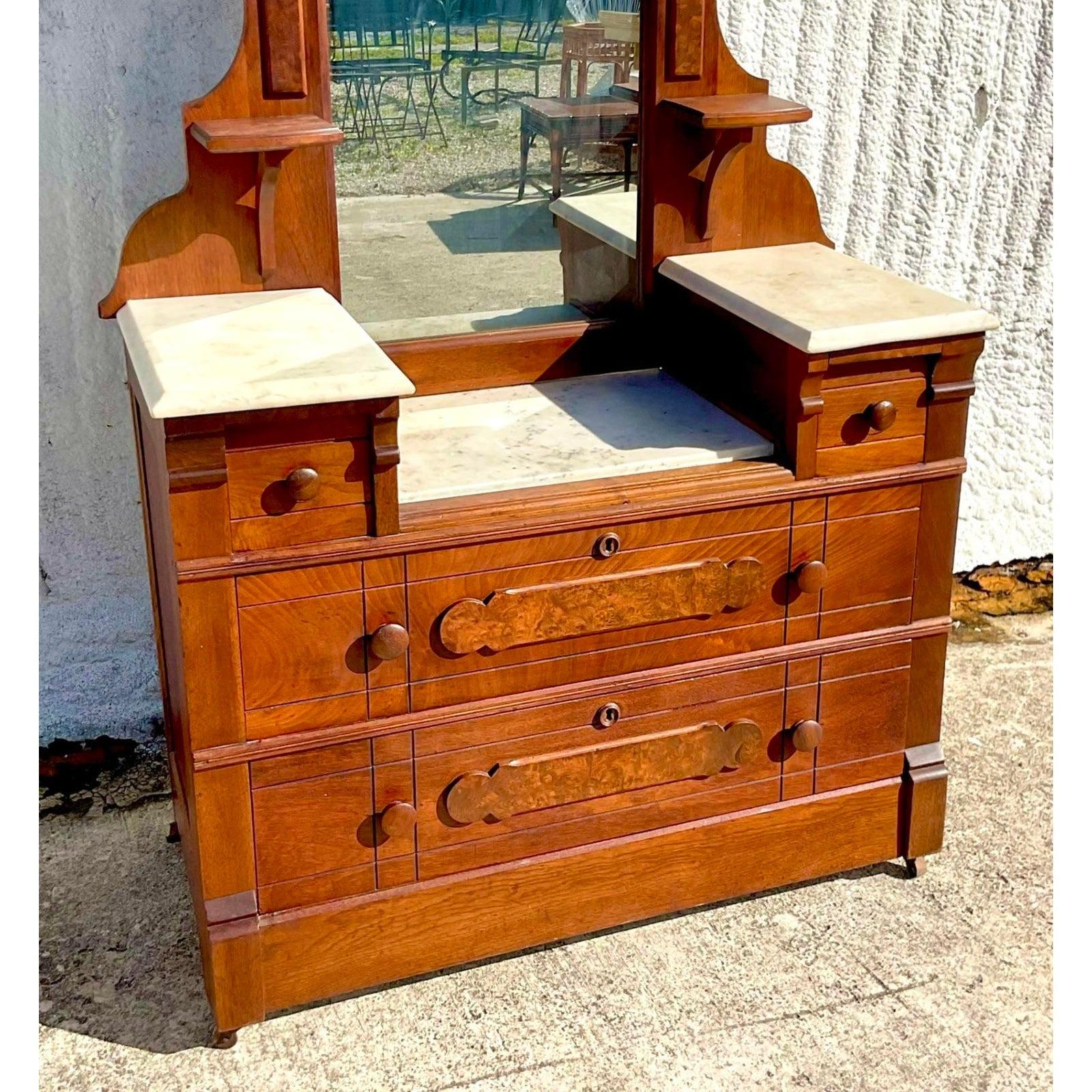 Victorian Early 20th Century Vintage Boho Eastlake Dresser For Sale