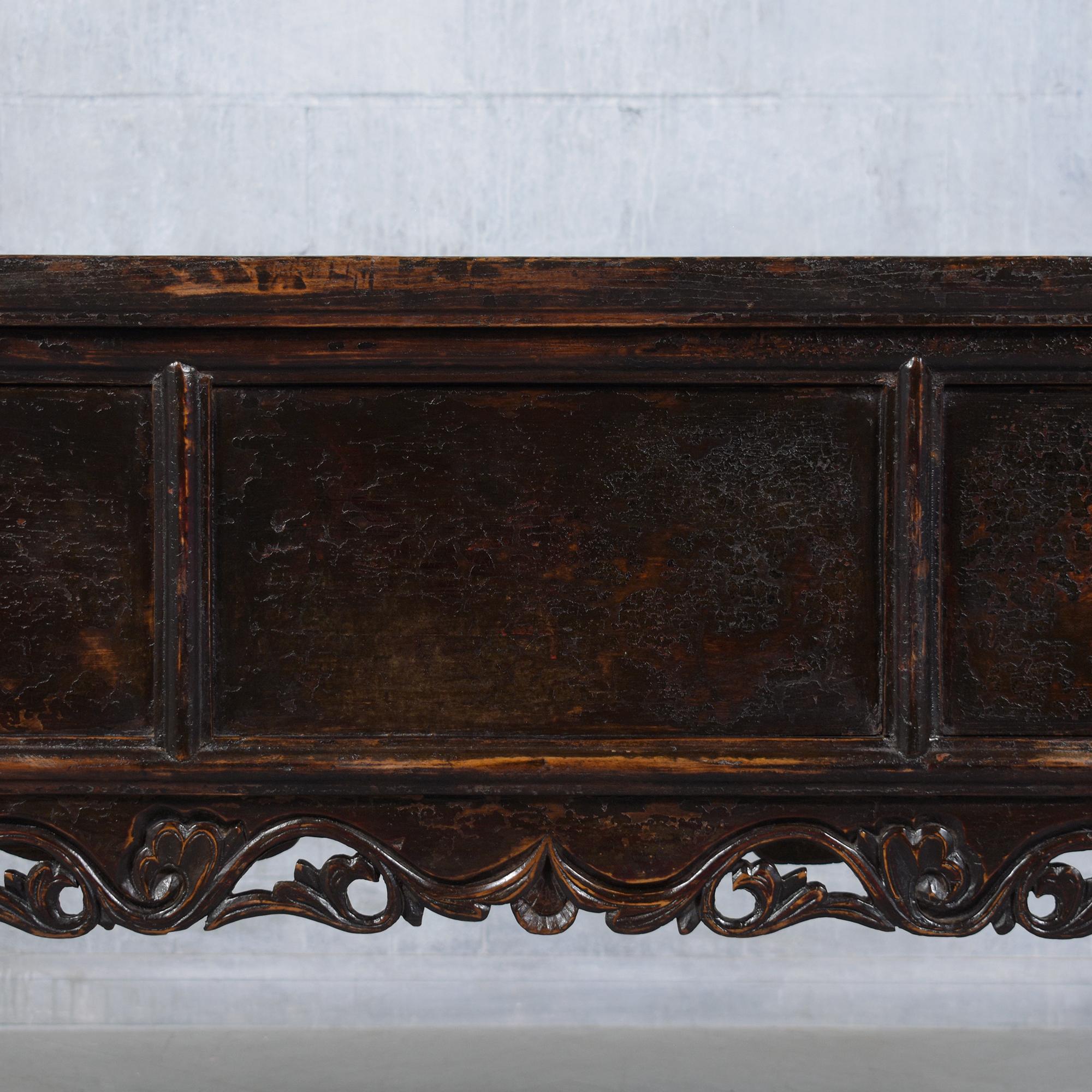 Carved Early 20th Century Chinese Altar Console: Timeless Elegance Restored For Sale