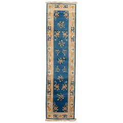 Early 20th Century Vintage Chinese Art Deco Wool Runner Rug