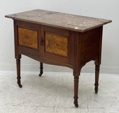 Early 20th Century Vintage English Walnut Buffet Cabinet with Casters