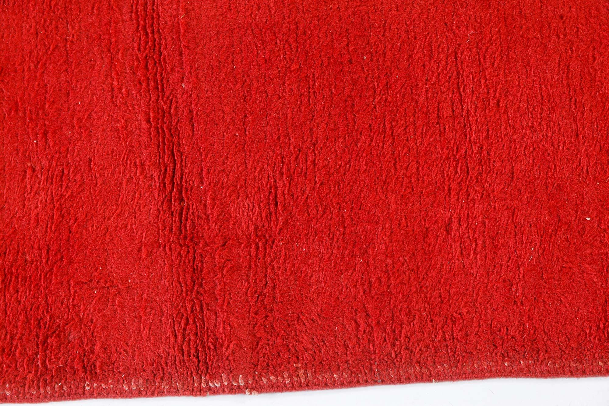 Anfang des 20. Jahrhunderts Vintage Französisch Art Deco Rot Hand geknüpft Wolle Teppich im Angebot 2