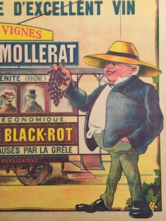 Early 20th Century Vintage French Wine Lithograph, 'Traitez Vos Vignes'