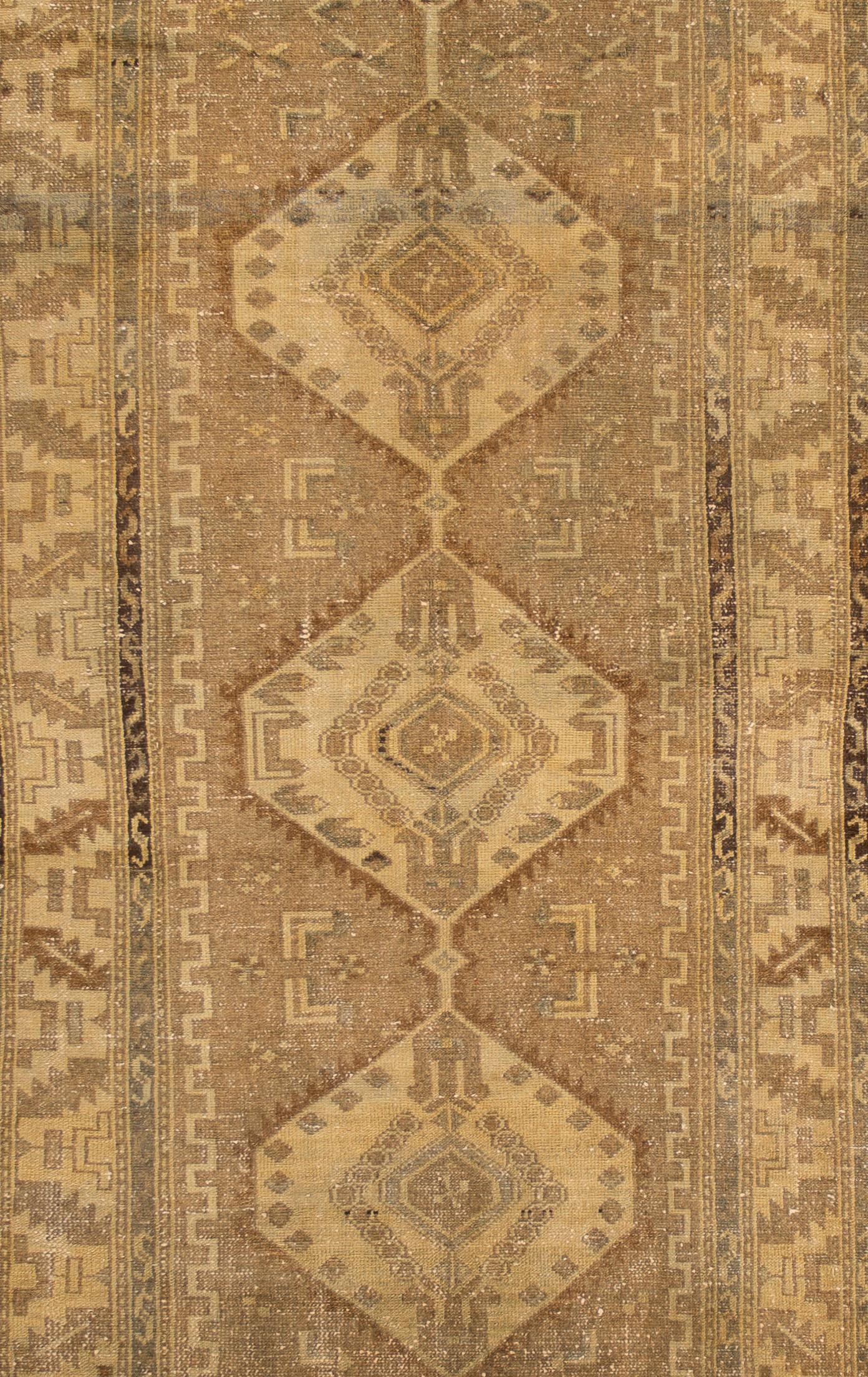 Persian Early 20th Century Vintage Hamadan Runner Rug  For Sale